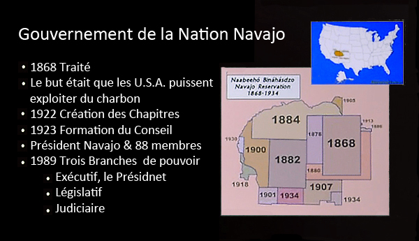 Histoire de la Réserve Navajo
Tiré d'une présentation de Leona Morgan
Keywords: carte historique réserve navajo;histoire réserve navajo;nation navajo;map navajo nation history