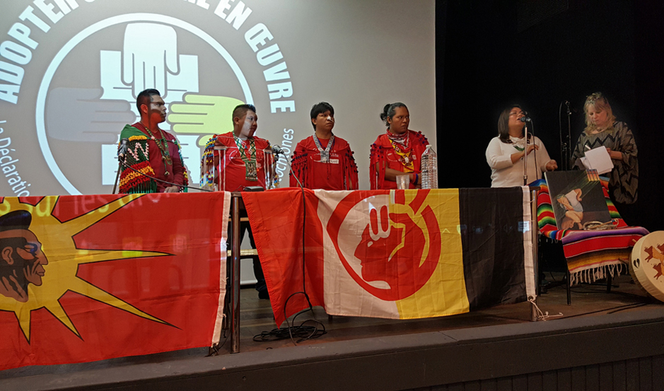 37e Journée de Solidarité, 14 octobre 2017
Une délégation de la Jeunesse Autochtone de Guyane Française, montée sur scène pour faire savoir qu'il y a des "Indiens Français"
